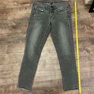 J crew ankle toothpick gray jeans size 28
